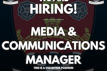 WE’RE RECRUITING: MEDIA & COMMUNICATIONS MANAGER